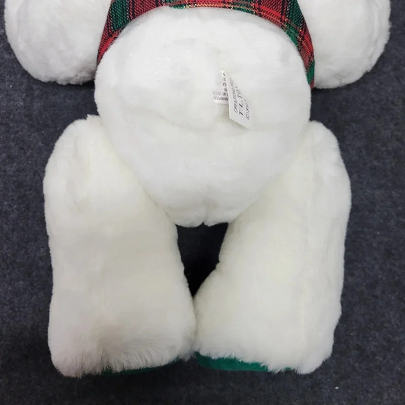 "Vintage T.L. Toys Loveable Holiday Friends Christmas Bear White Plush Male Bear - Picture 4 of 15